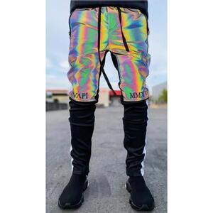 Guapi Rainbow Reflective Biker Track Pants Aaron Wilhelm Limited Edition Size 36
